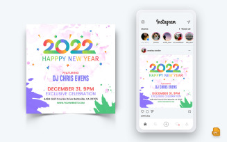 NewYear Party Night Celebration Social Media Instagram Post Design Template-08