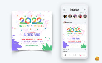 NewYear Party Night Celebration Social Media Instagram Post Design Template-09