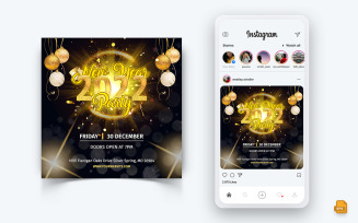 NewYear Party Night Celebration Social Media Instagram Post Design Template-11