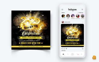 NewYear Party Night Celebration Social Media Instagram Post Design Template-12