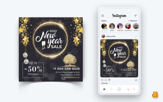 NewYear Party Night Celebration Social Media Instagram Post Design Template-13