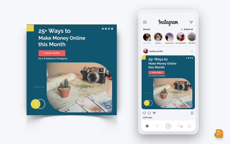 Online Money Earnings Social Media Instagram Post Design-04