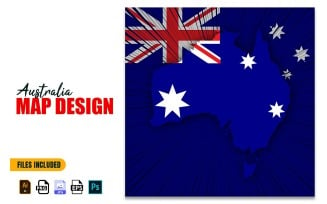 Australia Independence Day Map Design Illustration