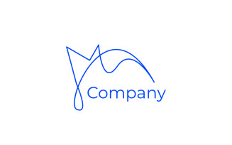 Dynamic Elegant Bird Blue Logo