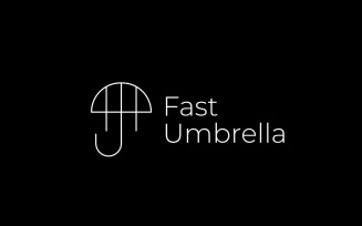 Fast Umbrella Rise Up Rocket Fly Logo