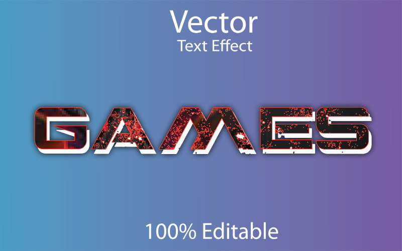 Games | Modern 3d Games Vector Text Effect Vector Graphic
