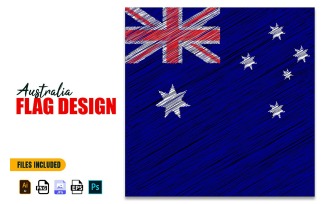 26 January Australia Day Flag Design Illustration