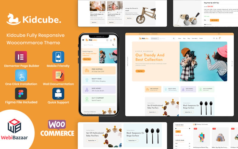 KidCube - Baby Kids Clothing & Toys WordPress Template WooCommerce Theme
