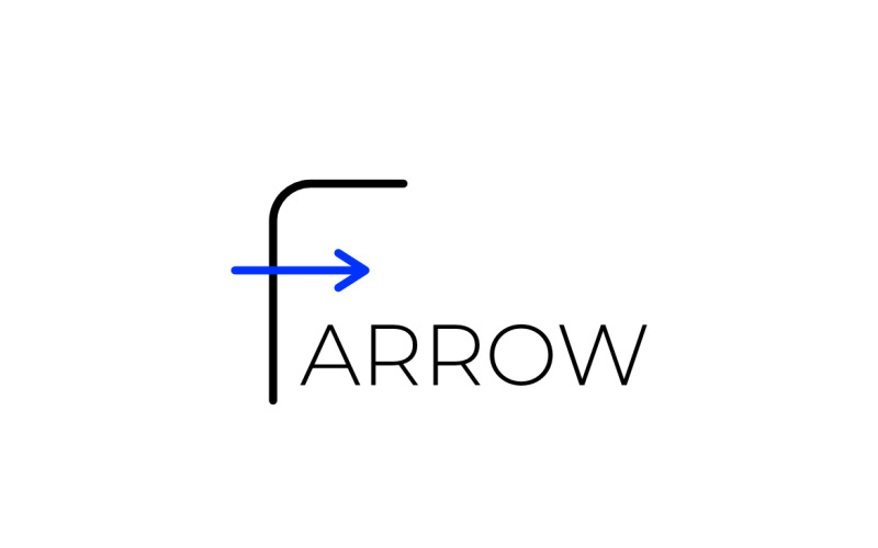 Letter F Arrow Flat Simple Logo Logo Template