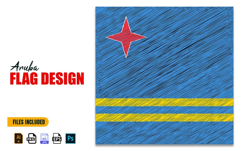 18 March Aruba Independence Day Flag Design Illustration
