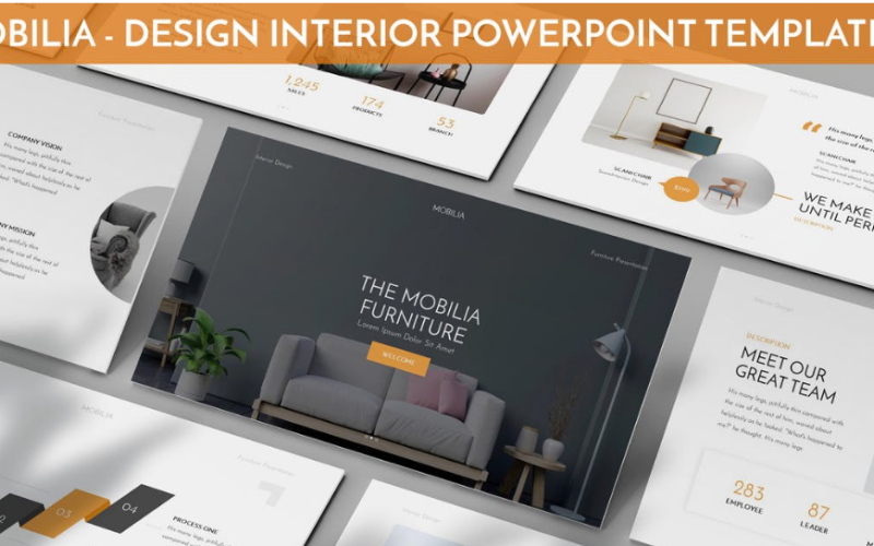 Mobilia - Design Interior PowerPoint PowerPoint Template