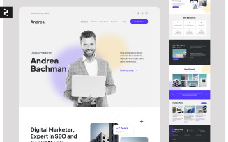 One Page CV Resume Landing Page - UI Elements