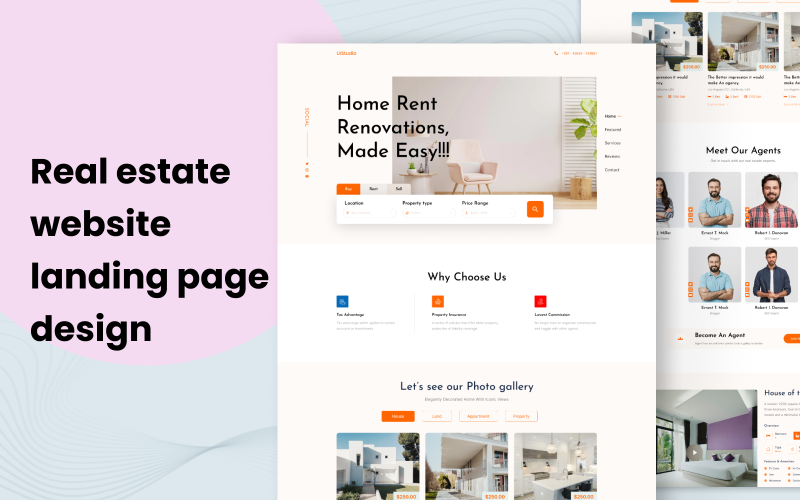 Real Estate and Property Website Design UI Element
