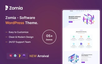 Zomia - Software Responsive Elementor WordPress Theme.