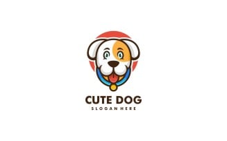 Cute Dog Simple Mascot Logo Template
