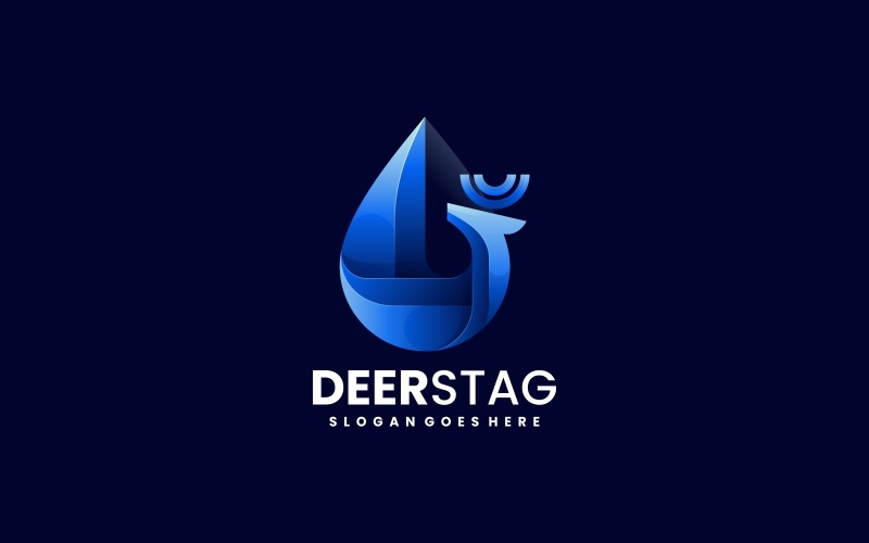 Deer Stag Gradient Logo Style Logo Template