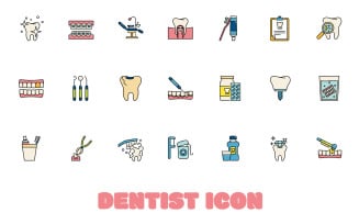 Dentist and Teeth Iconset Template