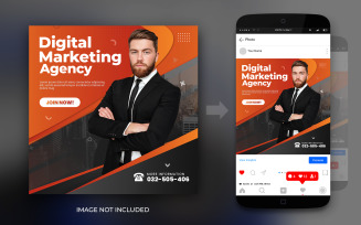 Marketing Agency And Corporate Social Media Post Banner Design Template