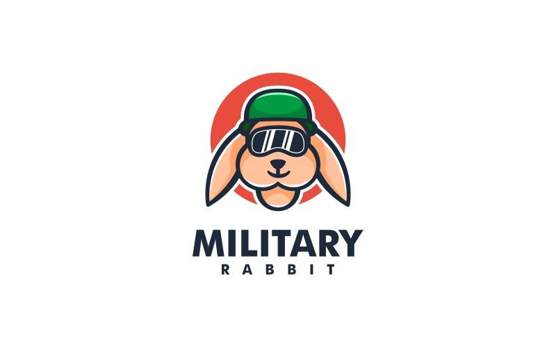 Rabbit Military Cartoon Logo Logo Template