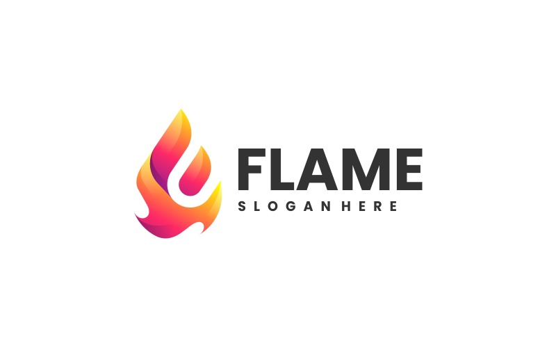 Vector Logo Flame Gradient Style Logo Template