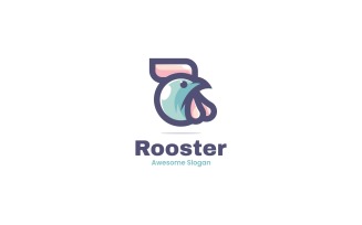 Vector Logo Rooster Color Mascot Style