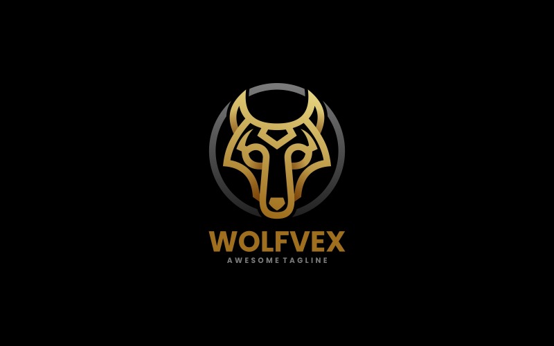 Wolf Line Art Luxury Logo Logo Template