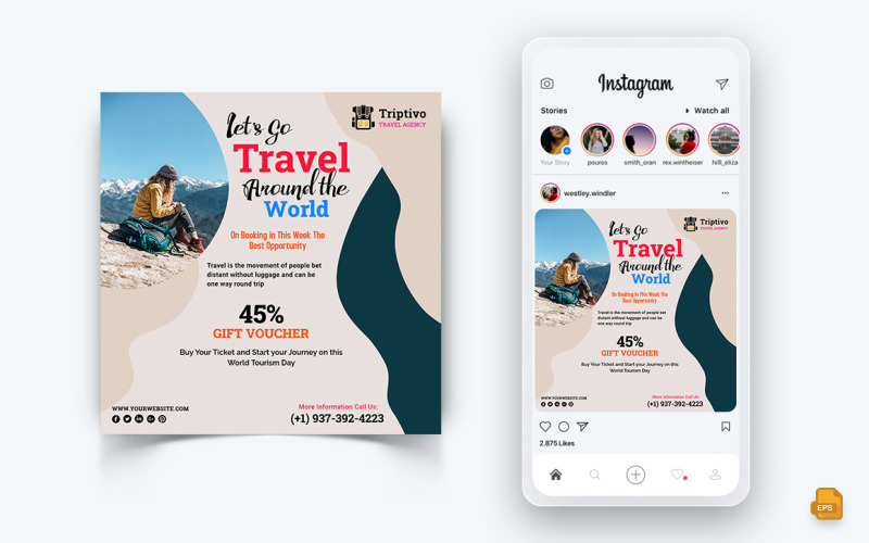 Trip and Travel Social Media Instagram Post Design-19