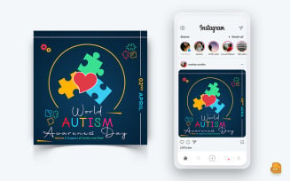 World Autism Awareness Day Social Media Instagram Post Design-01