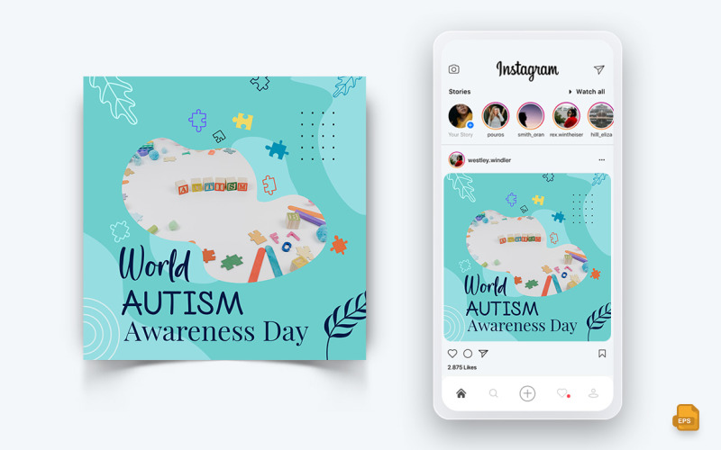 World Autism Awareness Day Social Media Instagram Post Design-05