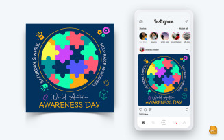 World Autism Awareness Day Social Media Instagram Post Design-14