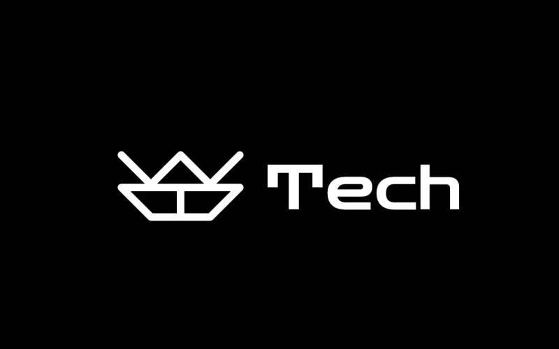 Letter W Tech Flat Device Logo Logo Template