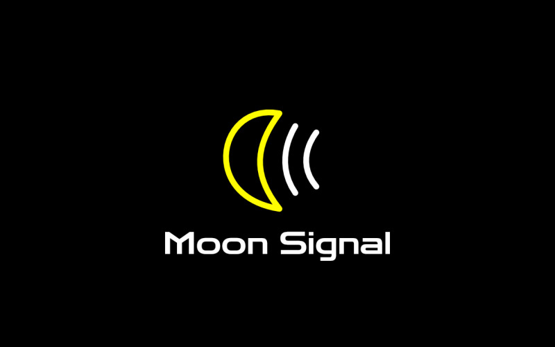 Moon Signal Sky Dark Logo Logo Template