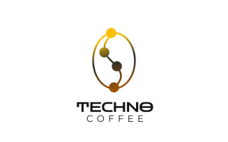 Techno Coffee Tech Gradient Logo