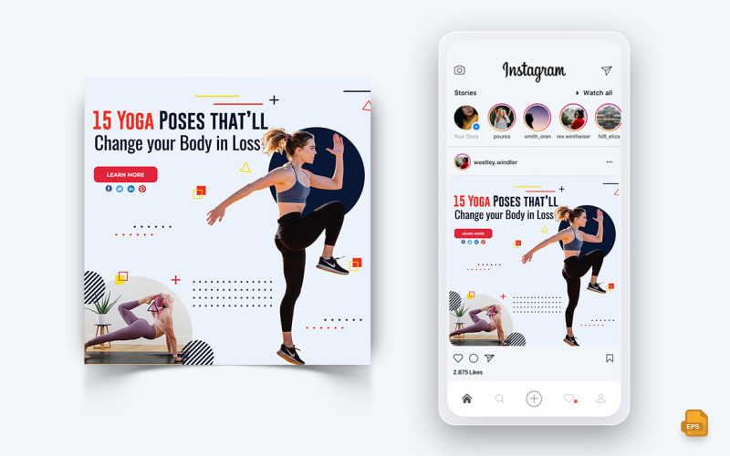 Yoga and Meditation Social Media Instagram Post Design-13