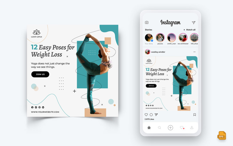 Yoga and Meditation Social Media Instagram Post Design-25