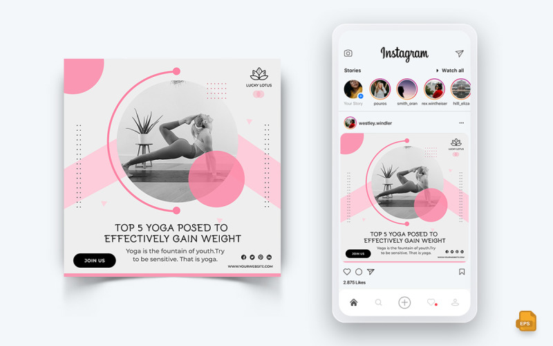 Yoga and Meditation Social Media Instagram Post Design-27