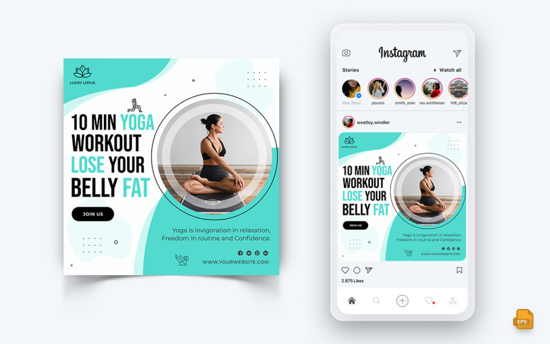 Yoga and Meditation Social Media Instagram Post Design-28