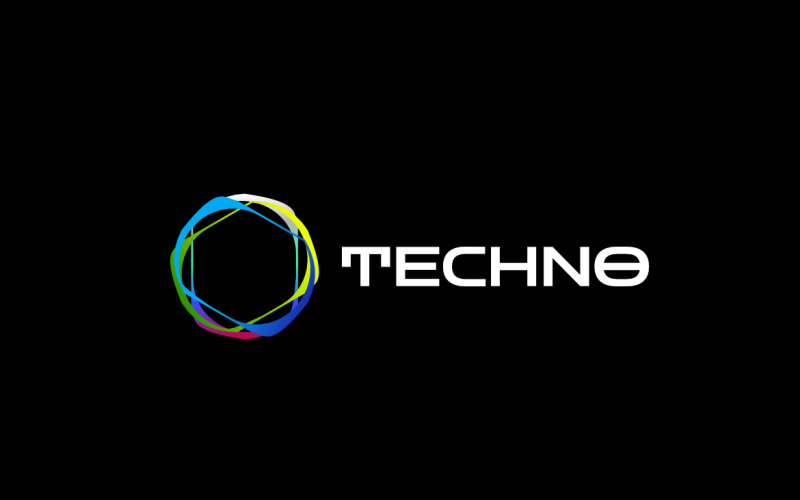 Abstract Dynamic Round Tech Logo Logo Template