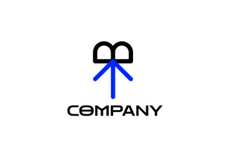 Letter B Arrow Up Flat Logo