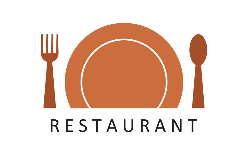 Restaurant logo illustrated on a background Vector Graphic