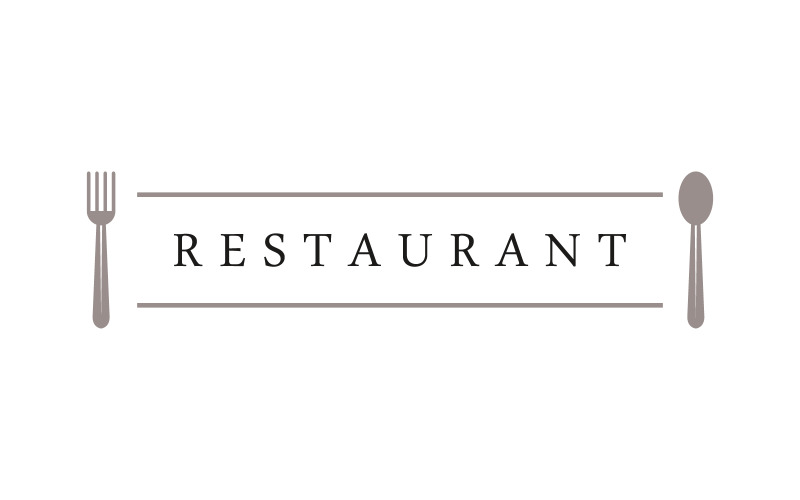 Restaurant logo illustrated on a white background Vector Graphic