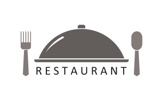 Restaurant logo illustrated on background