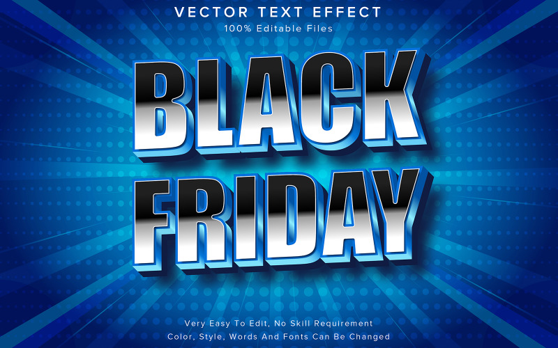 Black Friday Editable 3D Text Effect Illustration