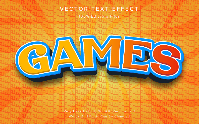 Editable 3d Text Effect Games Illustration