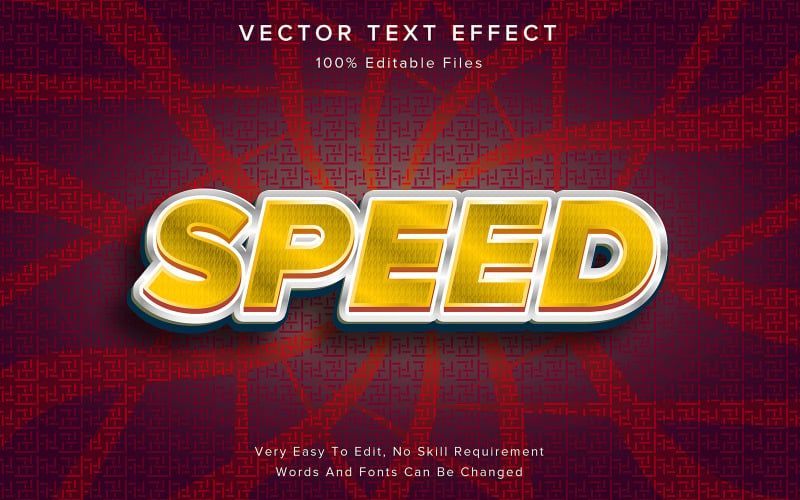 Speed Gold Editable Text Effect Illustration