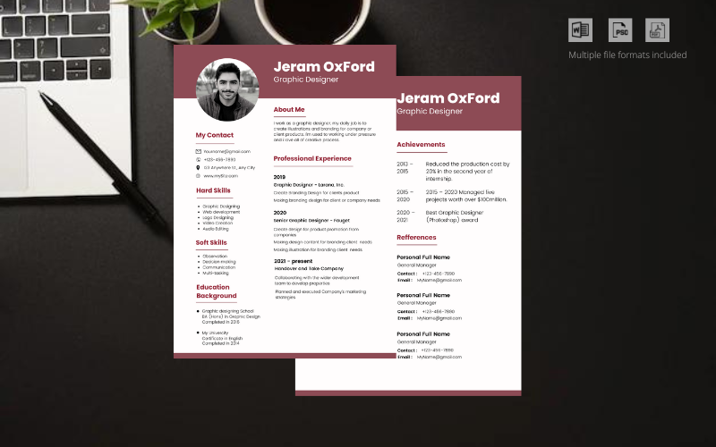 Pink Professional Resume Template