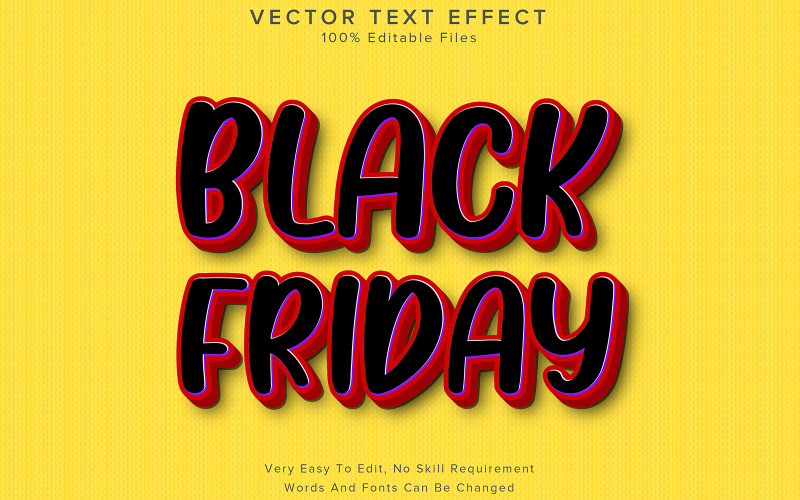 Black Friday Editable 3D Text Effect Black Illustration