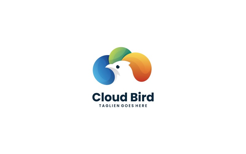 Cloud Bird Gradient Colorful Logo Logo Template