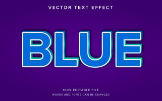 3d Editable Text Effect Blue