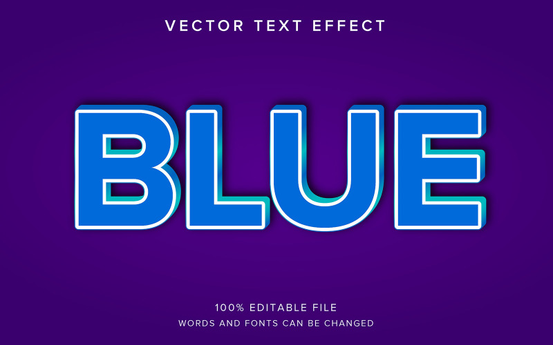 3d Editable Text Effect Blue Illustration